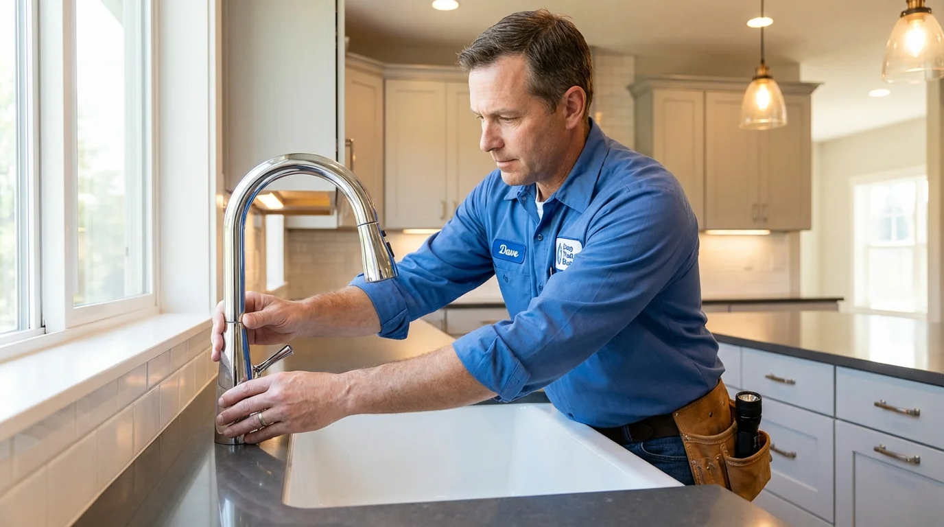 Kitchen faucet installation by Johns Plumbing LLC in Goodhue
